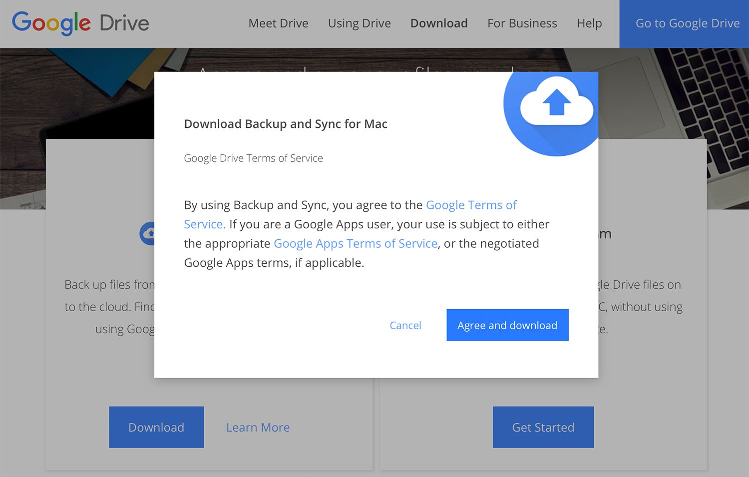 google drive setting for mac